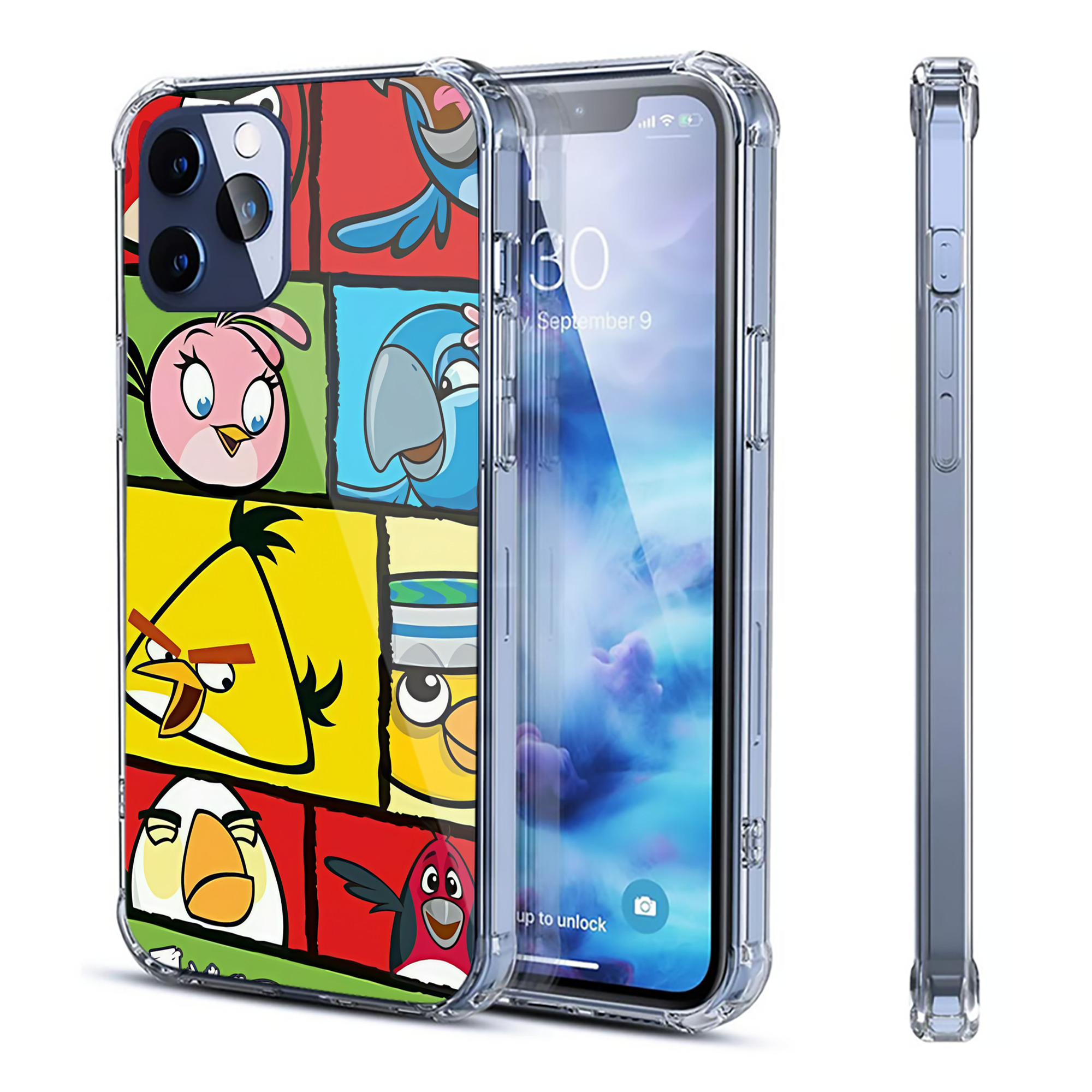 （画像用） Angry Birds アングリーバード 【iPhone 12シリーズ対応】透明スマホケース（クリアソフトケース）